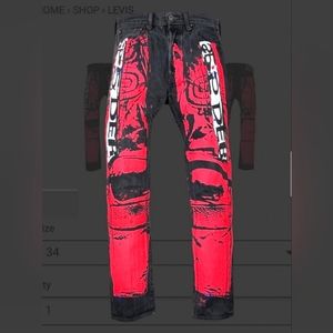 Levi's painted Worked Moto Jean's Vintage SP5DER